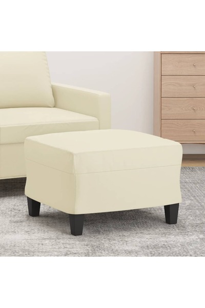 Concept Taburet, crem, 60x50x41 cm, piele ecologică