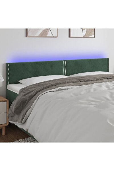 Concept Κεφαλάρι LED, σκούρο πράσινο, 180x5x78/88 cm, Βελούδο