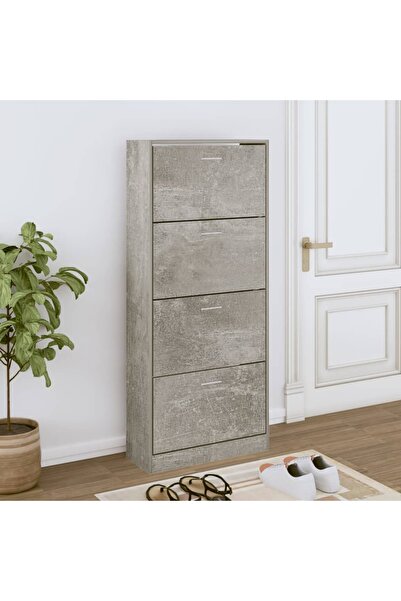 Concept Pantofar, gri beton, 63x24x147 cm, lemn compozit