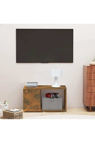 Concept Comodă TV, stejar fumuriu, 60x24x32 cm, lemn compozit