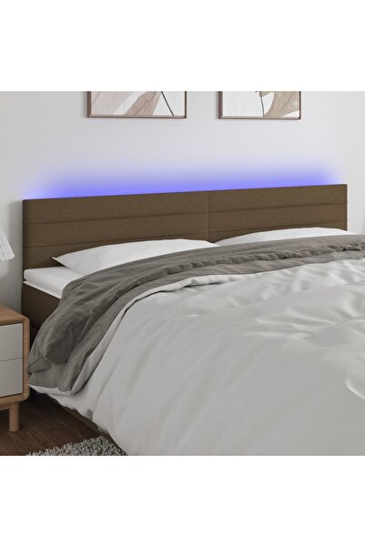 Concept Κεφαλάρι LED, σκούρο καφέ, 200x5x78/88 cm, ύφασμα