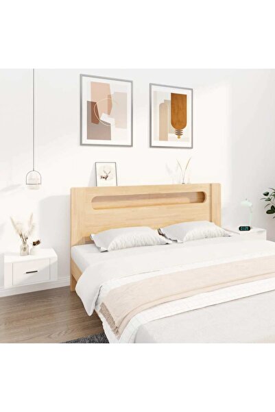 Concept Noptiere de perete, 2 buc., alb, 50x36x25 cm