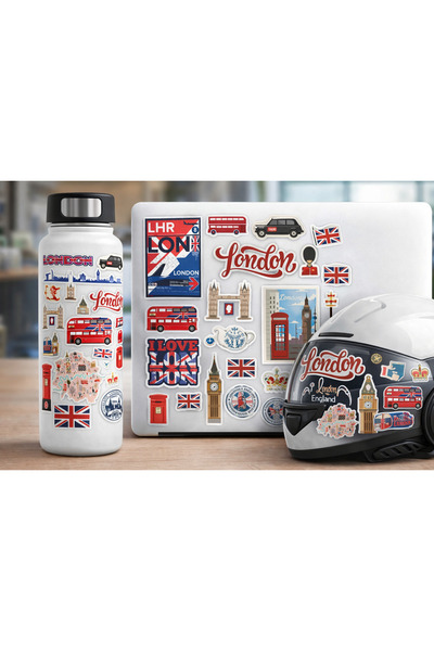 Limitless Design Londra Temalı Sticker Seti 22x30 cm – İngiltere London Çıkar...