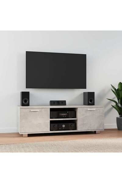 Concept Comodă TV, gri beton, 120x40,5x35 cm, lemn compozit