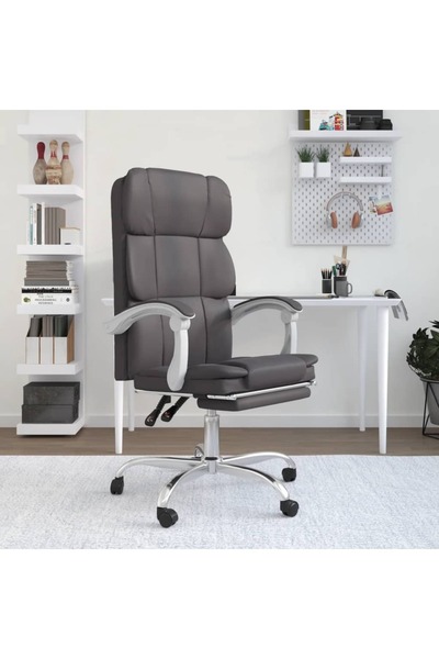 Concept Ανακλινόμενη καρέκλα γραφείου, γκρι, οικολογικό Δερμάτινο