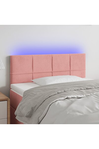 Concept Κεφαλάρι LED, ροζ, 90x5x78/88 cm, Βελούδο
