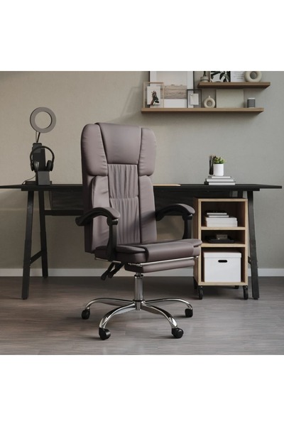 Concept Ανακλινόμενη καρέκλα γραφείου, γκρι, οικολογικό Δερμάτινο