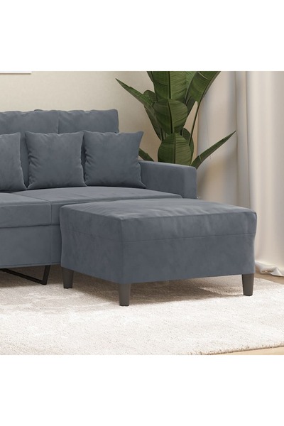 Concept Taburet, gri închis, 70x55x41 cm, catifea