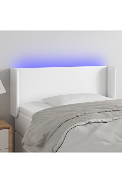 Concept Κεφαλάρι LED, λευκό, 83x16x78/88 cm, οικολογικό Δερμάτινο