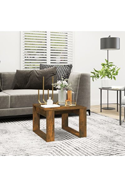 Concept Masă laterală, stejar fumuriu, 50x50x35 cm, lemn prelucrat