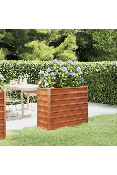 Concept Γλάστρα κήπου, γκρι, 100x40x77 cm, ατσάλι Corten