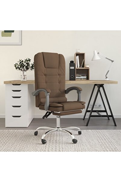 Concept Ανακλινόμενη καρέκλα γραφείου με δυνατότητα μασάζ, καφέ, υφασμάτινη