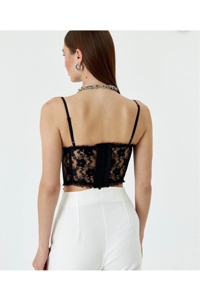 Alizstore Lace Detailed Corset Bustier Shaper Body Shaping / Sculpting Stylish Women Cropped Top