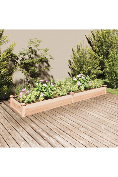 Concept Strat de grădină înălțat cu căptușeală, 240x60x25 cm, lemn brad