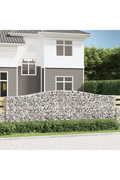 Concept Coșuri gabion arcuite 7 buc. 400x30x120/140 cm fier galvanizat