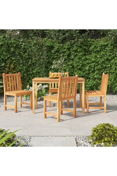 Concept Σετ τραπεζαρίας κήπου, από μασίφ ξύλο τικ, 5 τεμάχια