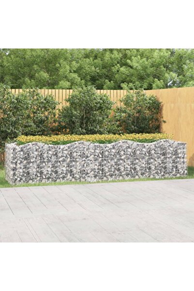 Concept Strat înălțat cu gabion arcuit, 400x100x100 cm, fier galvanizat