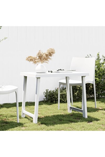 Concept Τραπέζι κάμπινγκ, λευκό, 79x56x64 cm, όψη ξύλου PP