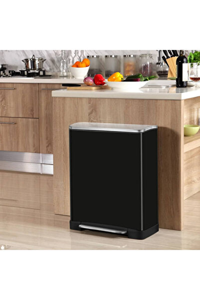 EKO E-Cube pedal bin, matt black, 50 L