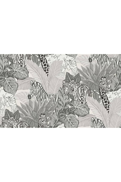 Noordwand Ταπετσαρία Good Vibes Jungle Animals, γκρι και μαύρο