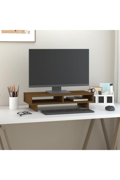 Concept Suport pentru monitor, maro miere, 60x27x14 cm, lemn masiv pin