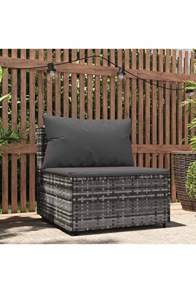 Concept Καναπές-κέντρο κήπου, με μαξιλάρια, γκρι, πολυρατάν