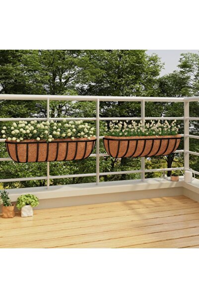 Concept Αποχέτευση τοίχου 2 τεμ. επένδυση καρύδας, μαύρη, 76x21x16 cm, ατσάλι