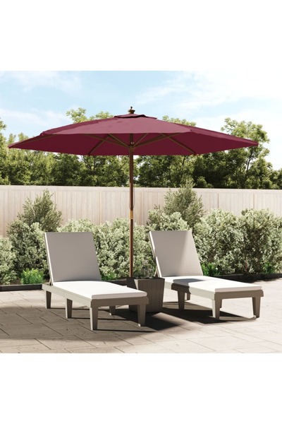 Concept Umbrelă soare de grădină stâlp din lemn, roșu bordo, 299x240 cm