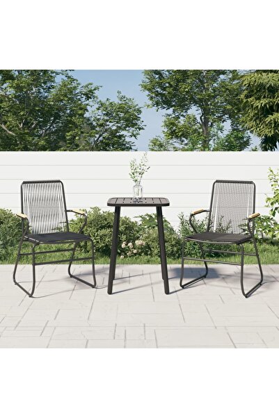 Concept Scaune de grădină, 2 buc., negru, 58x59x85,5 cm, ratan PVC