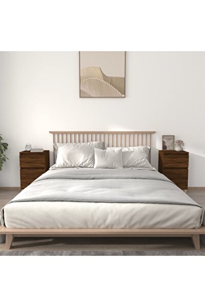 Concept Noptiere, 2 buc., stejar maro, 40x35x70 cm