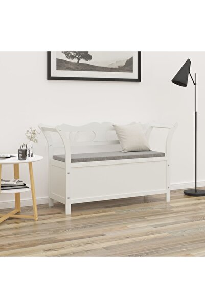 Concept Bancă, alb, 107x45x75,5 cm, lemn masiv de brad