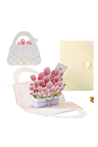 Arabest 3-Piece Pop Up Cards, Floral 3D Greeting Cards with Envelopes for Bir...