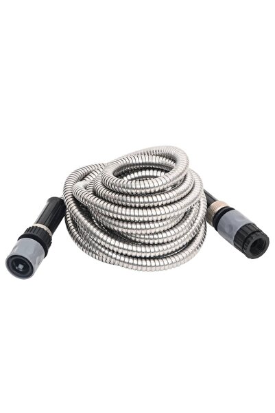 Concept Λάστιχο κήπου με ακροφύσιο ψεκασμού, ασημί, 30 m, ατσάλινο