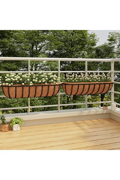 Concept Αποχέτευση τοίχου 2 τεμ. επένδυση καρύδας, μαύρη, 91x20x23 cm, ατσάλι