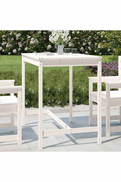 Concept Τραπέζι κήπου, λευκό, 121x82,5x110 cm, μασίφ ξύλο πεύκου