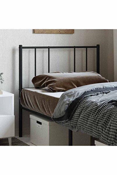 Concept Tăblie de pat metalică, negru, 90 cm