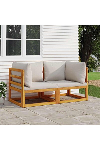 Concept Γωνιακοί καναπέδες Modular, 2 τεμάχια, μαξιλάρια σε ανοιχτό γκρι χρώμ...