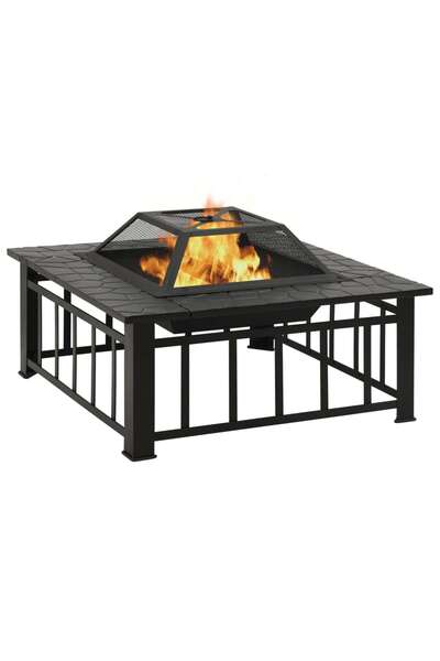 Concept Vatră de foc cu vătrai, 79x79x46,5 cm, oțel, XXL