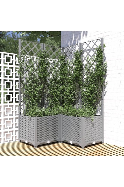 Concept Γλάστρα κήπου με πέργκολα, ανοιχτό γκρι, 80x80x136 cm, PP