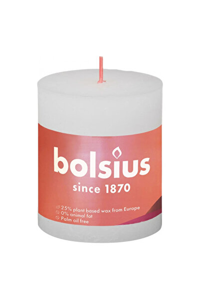 Bolsius Λάμψη ρουστίκ κεριά σε σχήμα μπλοκ, 4 τεμ., λευκό γκρι, 80x68 mm