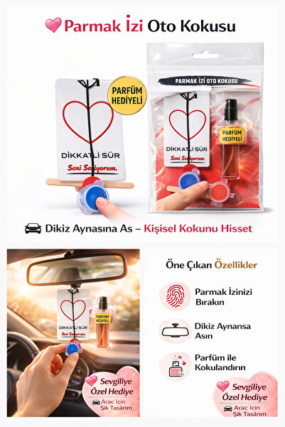 homvira 💖 Parmak İzi Oto Kokusu 🚗 Dikiz Aynası Askılı Kişisel Parfüm Seti |...