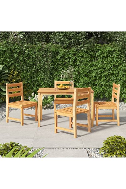 Concept Σετ τραπεζαρίας κήπου, από μασίφ ξύλο τικ, 5 τεμάχια