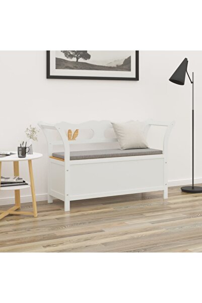 Concept Bancă, alb, 107x45x75,5 cm, lemn masiv de brad