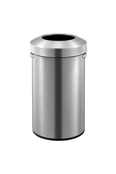 EKO Urban open waste bin, matt silver, 90 L