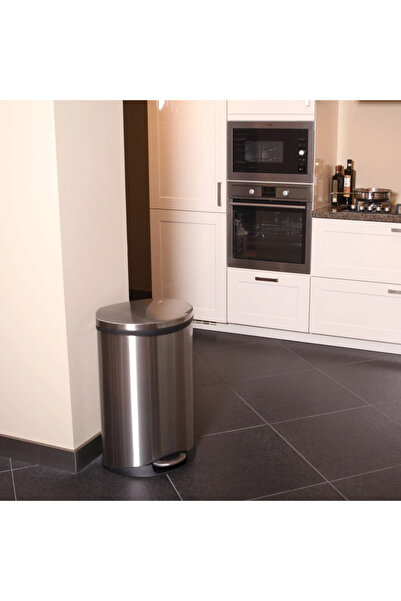 EKO Shell pedal bin, matt silver, 2x22 L