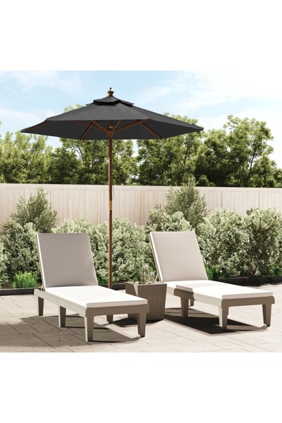 Concept Umbrelă de soare de grădină stâlp din lemn antracit 196x231 cm