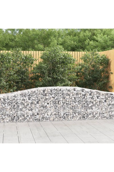 Concept Coșuri gabion arcuite 15 buc, 400x50x60/80 cm, fier galvanizat