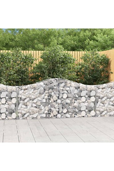 Concept Coșuri gabion arcuite 15 buc, 200x30x80/100cm, fier galvanizat