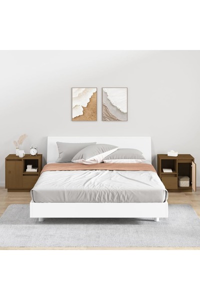 Concept Noptiere, 2 buc., maro miere, 50x34x50 cm, lemn masiv de pin