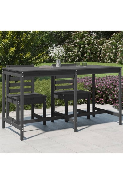 Concept Τραπέζι κήπου, γκρι, 203,5x90x110 εκ., μασίφ ξύλο πεύκου